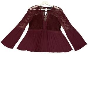 Sheer Lace Top Fairy Grunge Flowy Coquette Wedding Guest Party Womens M